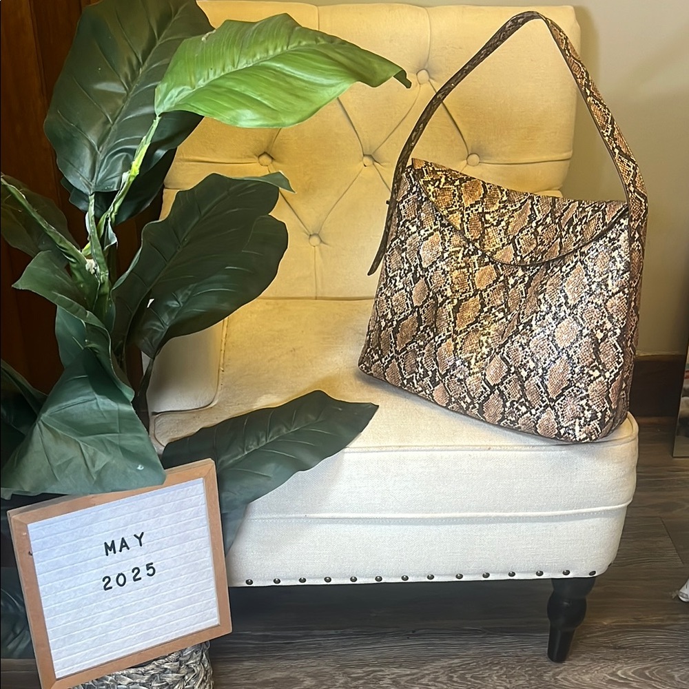 DKNY Brown Snakeskin Shoulder Bag